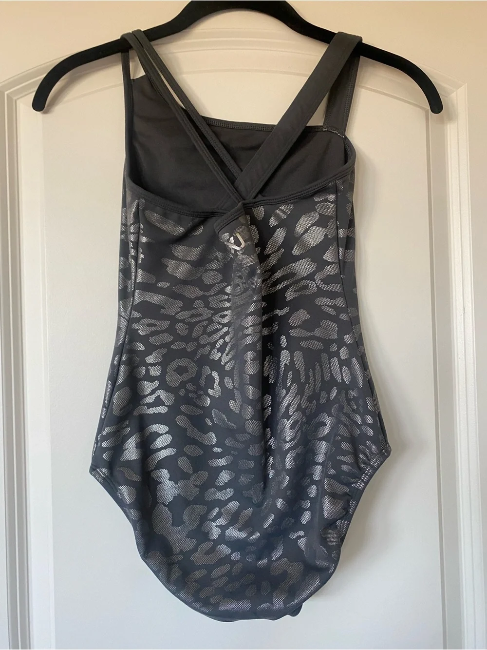 CXJ Justice Gray & Silver Cheetah Print Leotard Size 14